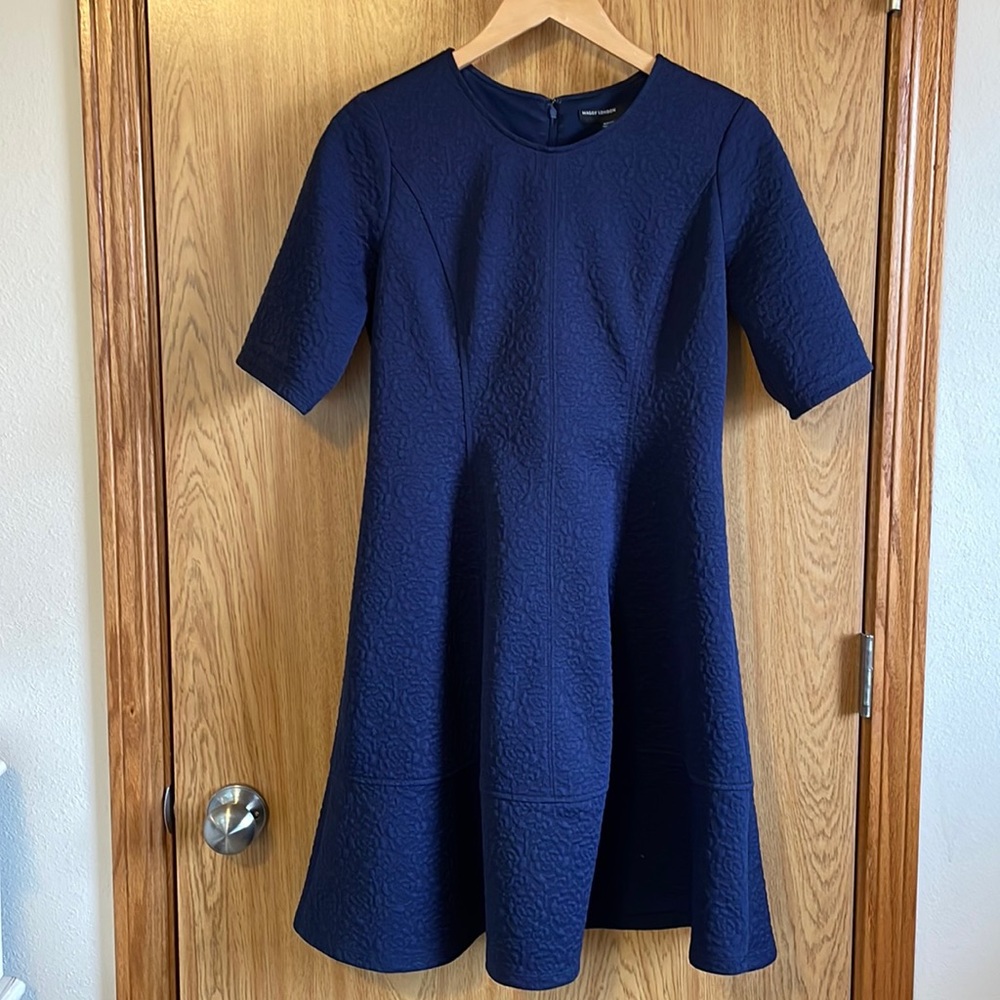 Navy Maggy London Textured Dress
